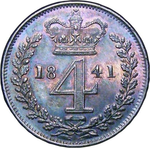 Reverse Fourpence (Groat) 1841 "Type 1838-1887" - Silver Coin Value - United Kingdom, Victoria