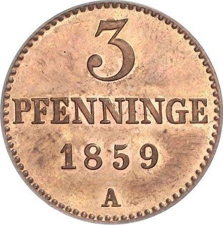 Reverse 3 Pfennig 1859 A -  Coin Value - Mecklenburg-Schwerin, Frederick Francis II