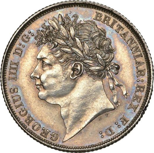 Obverse Shilling 1825 BP "Type 1823-1825" - Silver Coin Value - United Kingdom, George IV
