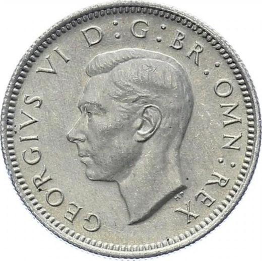 Obverse Sixpence 1944 - Silver Coin Value - United Kingdom, George VI