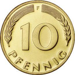 Obverse 10 Pfennig 1972 F - Coin Value - Germany, FRG