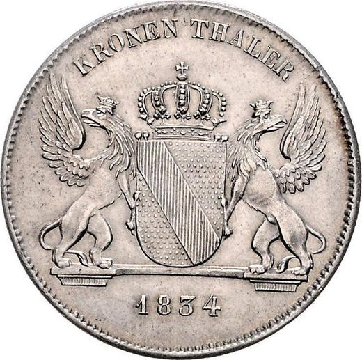 Reverse Thaler 1834 - Silver Coin Value - Baden, Leopold