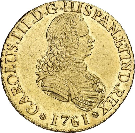 Obverse 8 Escudos 1761 So J - Gold Coin Value - Chile, Charles III