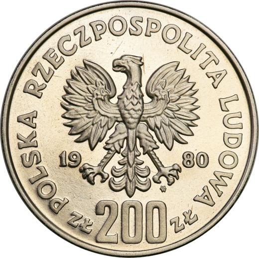 Anverso Pruebas 200 eslotis 1980 MW "Casimiro I el Restaurador" Níquel - valor de la moneda - Polonia, República Popular