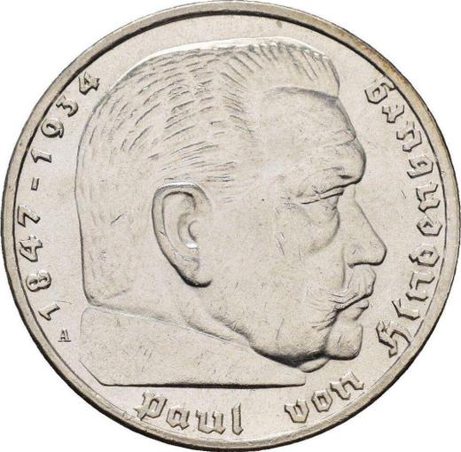 Obverse 5 Reichsmark 1938 A "Type 1936-1939" - Silver Coin Value - Germany, Third Reich