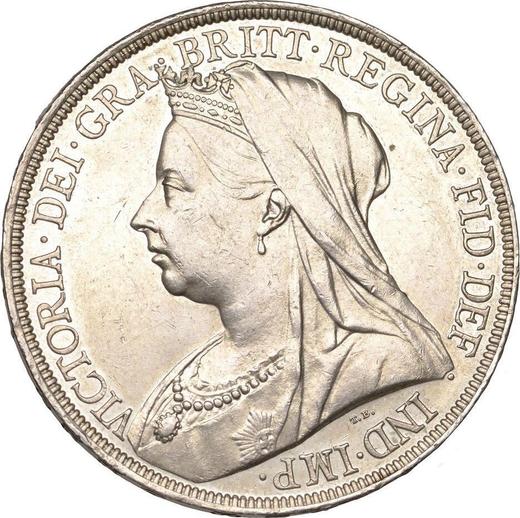 Awers monety - 1 korona 1893 TB Rant "LVII" - cena srebrnej monety - Wielka Brytania, Wiktoria