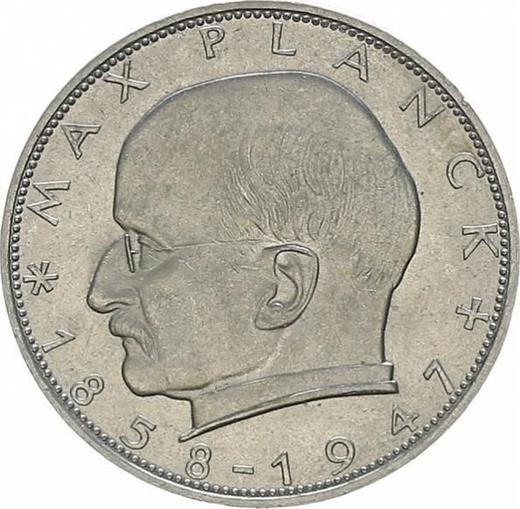 Obverse 2 Mark 1966 J "Max Planck" - Coin Value - Germany, FRG