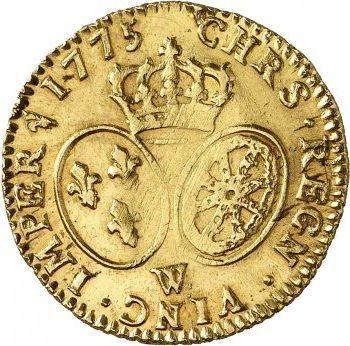Reverse Louis d'Or 1775 W - Gold Coin Value - France, Louis XVI