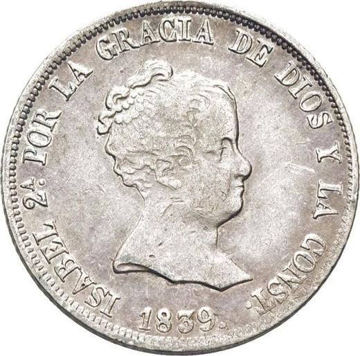 Obverse 4 Reales 1839 M CL - Silver Coin Value - Spain, Isabella II