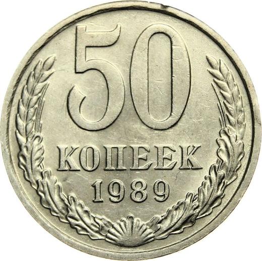 Reverse 50 Kopeks 1989 -  Coin Value - Russia, Soviet Union - USSR