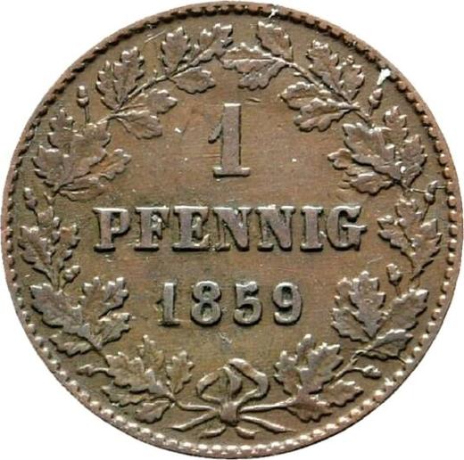 Reverse 1 Pfennig 1859 -  Coin Value - Nassau, Adolphe