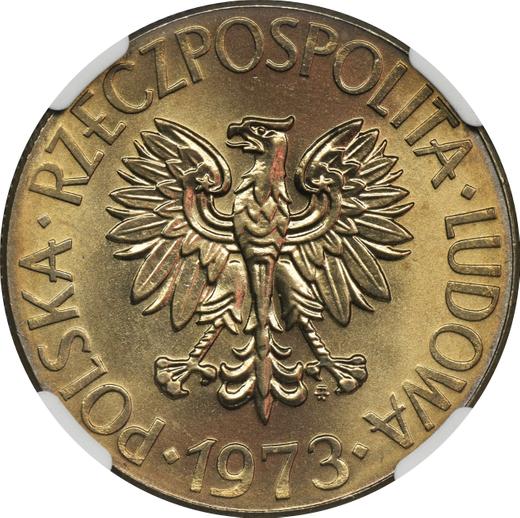 Anverso 10 eslotis 1973 MW "Bicentenario de la muerte de Tadeusz Kościuszko" - valor de la moneda - Polonia, República Popular