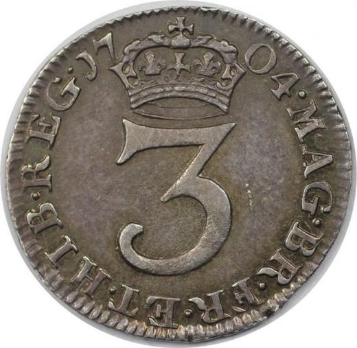 Reverso 3 peniques 1704 - valor de la moneda de plata - Gran Bretaña, Ana