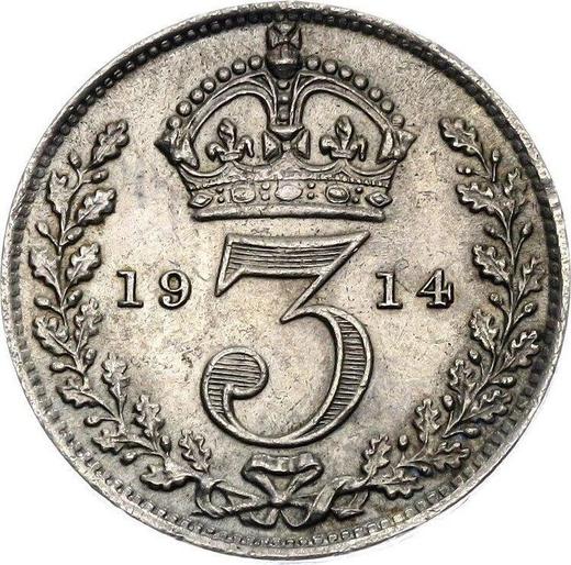 Reverse Threepence 1914 - Silver Coin Value - United Kingdom, George V