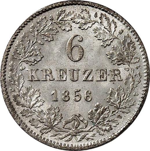Revers 6 Kreuzer 1856 - Silbermünze Wert - Baden, Friedrich I