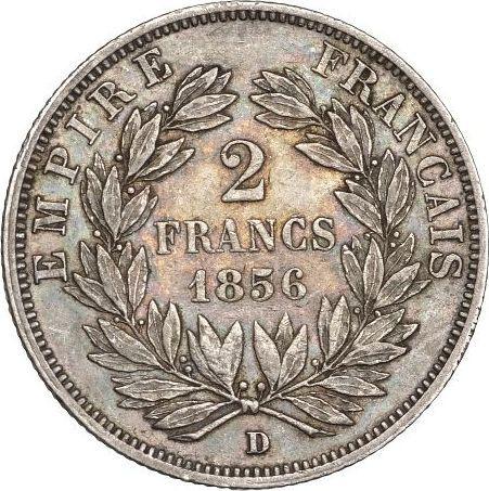 Reverse 2 Francs 1856 D "Type 1853-1859" - Silver Coin Value - France, Napoleon III