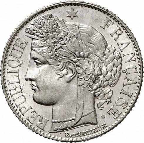 Anverso 1 franco 1887 A "Tipo 1871-1895" - valor de la moneda de plata - Francia, Tercera República