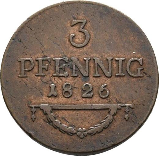 Реверс монеты - 3 пфеннига 1826 года - цена  монеты - Саксен-Кобург-Заальфельд, Эрнст I