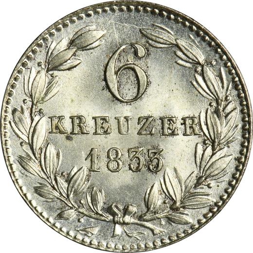 Reverse 6 Kreuzer 1833 - Silver Coin Value - Nassau, William