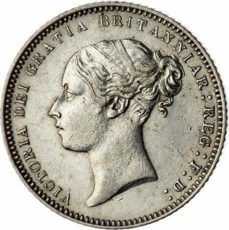 Anverso 6 peniques 1869 - valor de la moneda de plata - Gran Bretaña, Victoria