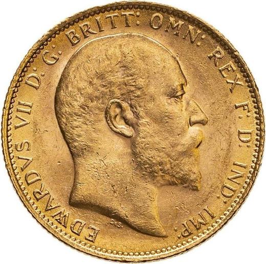 Obverse Sovereign 1908 M - Gold Coin Value - Australia, Edward VII