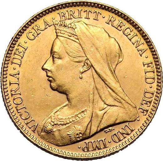 Anverso 1/2 soberano 1894 TB "San Jorge" - valor de la moneda de oro - Gran Bretaña, Victoria