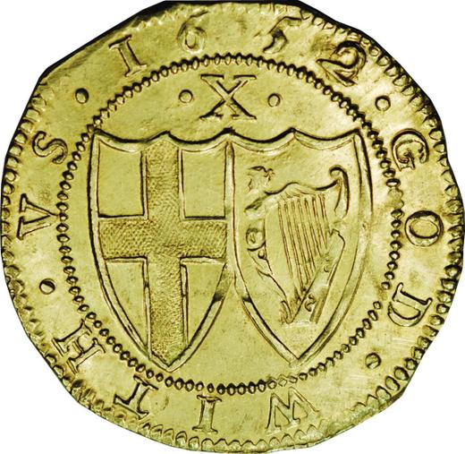 Реверс монеты - 2 кроны (Двойная крона) 1652 года - цена золотой монеты - Великобритания, Содружество