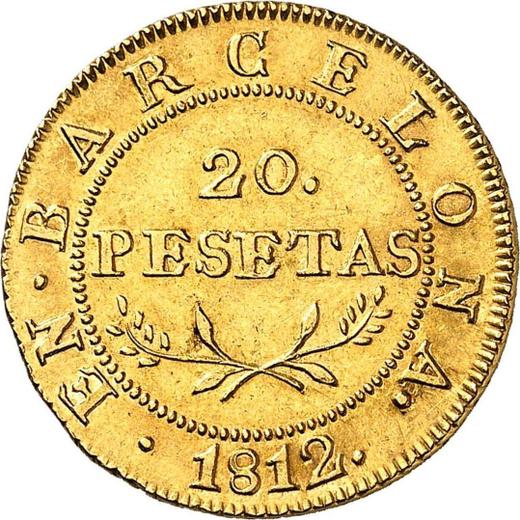 Reverse 20 Pesetas 1812 - Gold Coin Value - Spain, Joseph Bonaparte