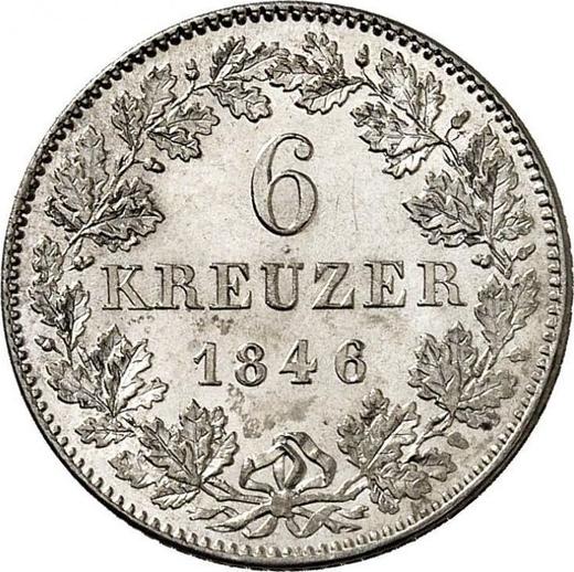 Revers 6 Kreuzer 1846 - Silbermünze Wert - Hohenzollern-Hechingen, Friedrich Wilhelm Сonstantin