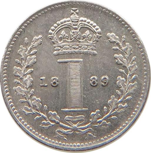 Reverso Penique 1889 "Retrato jubilar" - valor de la moneda de plata - Gran Bretaña, Victoria