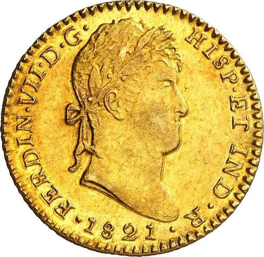 Obverse 2 Escudos 1821 S CJ - Gold Coin Value - Spain, Ferdinand VII