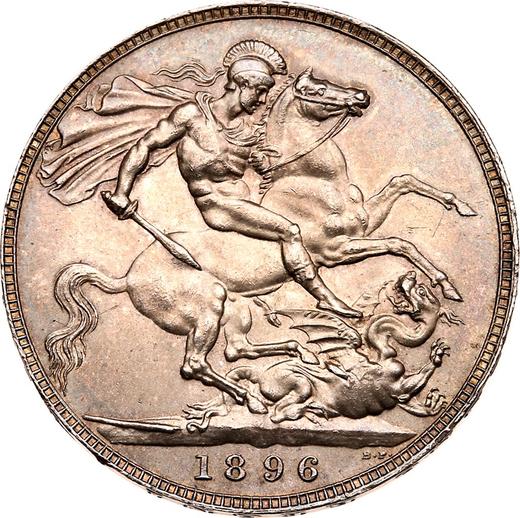 Rewers monety - 1 korona 1896 TB Rant "LIX" - cena srebrnej monety - Wielka Brytania, Wiktoria