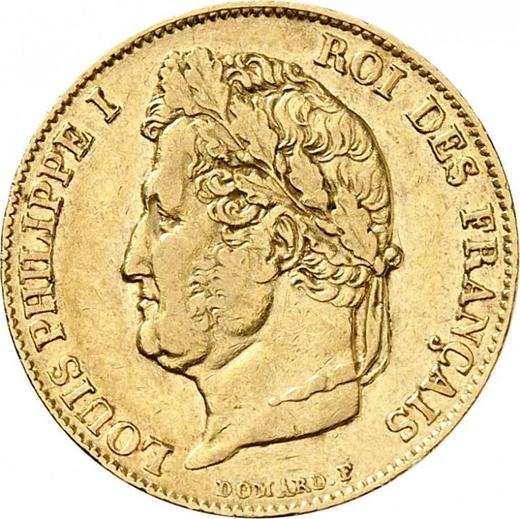 Obverse 20 Francs 1835 W "Type 1832-1848" - Gold Coin Value - France, Louis Philippe I