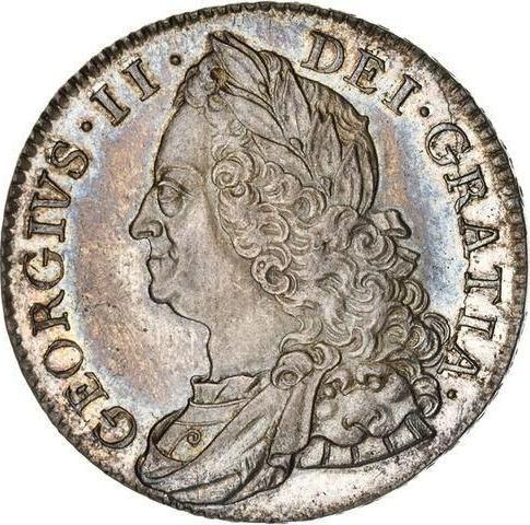 Obverse Halfcrown 1750 "Old Head" - Silver Coin Value - United Kingdom, George II