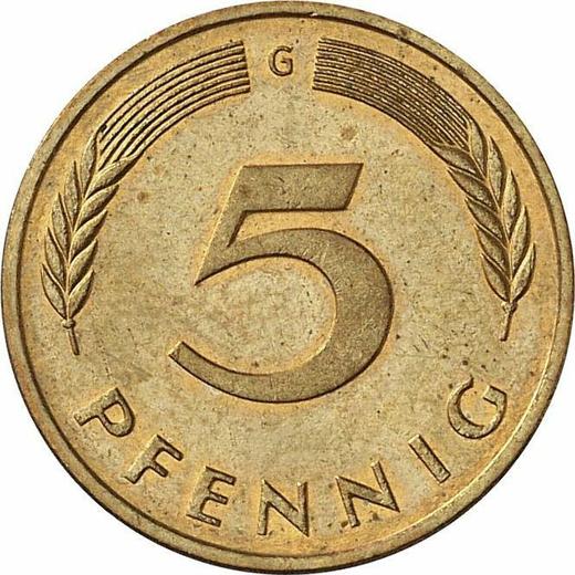 Obverse 5 Pfennig 1993 G -  Coin Value - Germany, FRG