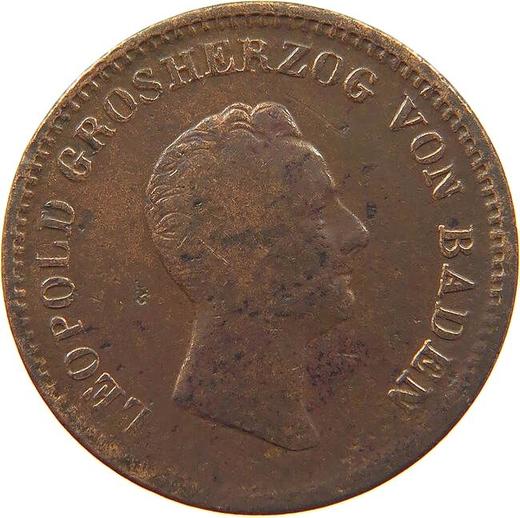 Avers Kreuzer 1833 D - Münze Wert - Baden, Leopold