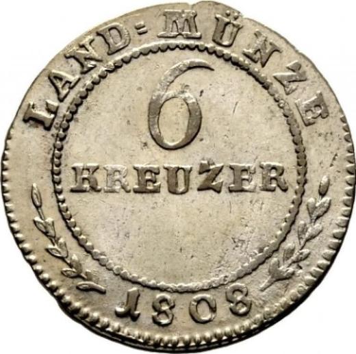 Rewers monety - 6 krajcarów 1808 - cena srebrnej monety - Saksonia-Hildburghausen, Fryderyk