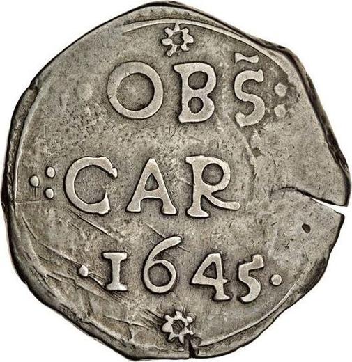 Rewers monety - 3 szylingi 1645 - cena srebrnej monety - Wielka Brytania, Karl I