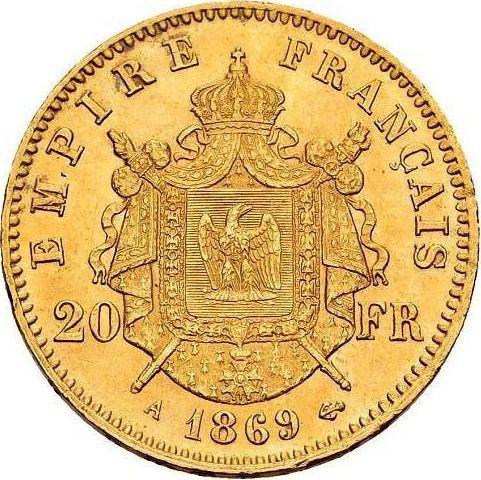 Reverse 20 Francs 1869 A "Type 1861-1870" - Gold Coin Value - France, Napoleon III
