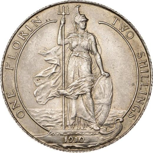 Reverse Florin 1910 - Silver Coin Value - United Kingdom, Edward VII