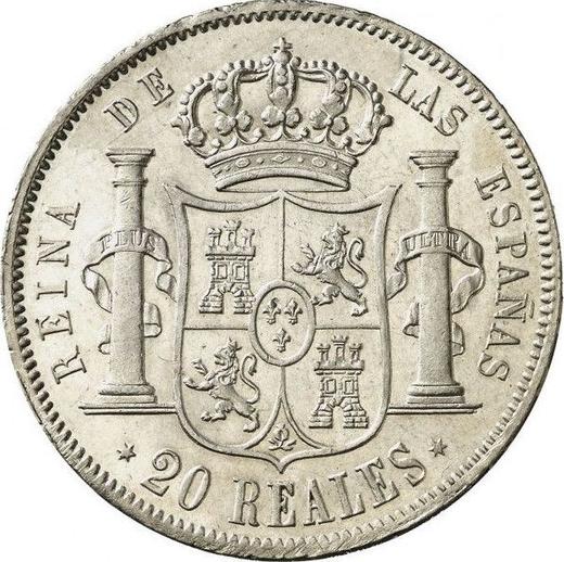Reverse 20 Reales 1852 6-pointed star - Silver Coin Value - Spain, Isabella II