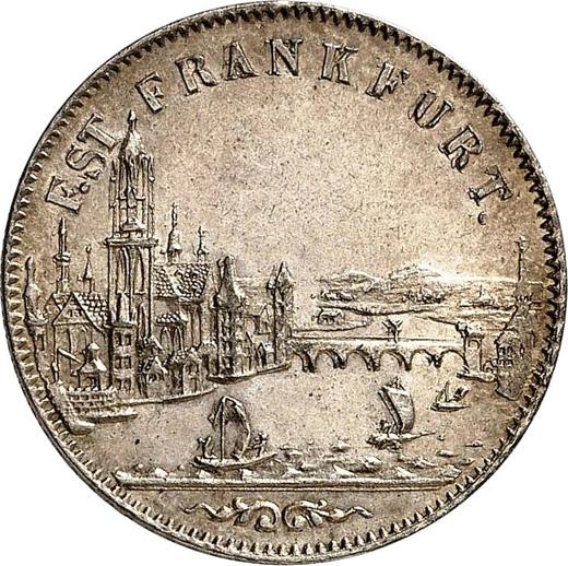 Anverso 6 Kreuzers 1854 - valor de la moneda de plata - Fráncfort del Meno, Ciudad Libre