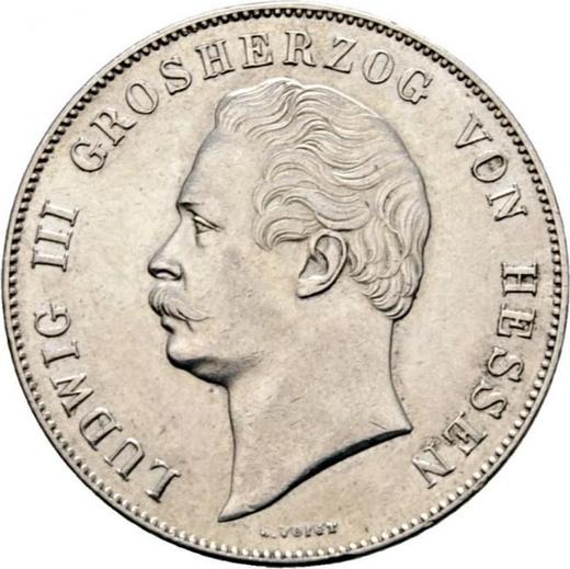 Obverse 2 Gulden 1856 - Silver Coin Value - Hesse-Darmstadt, Louis III