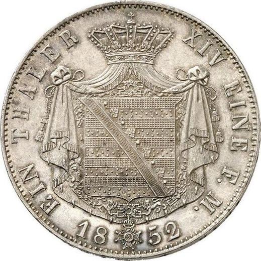 Rewers monety - Talar 1852 F - cena srebrnej monety - Saksonia-Coburg-Gotha, Ernest II