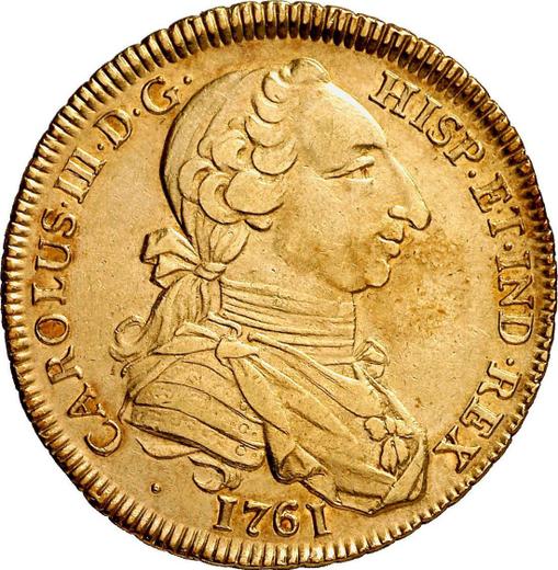 Obverse 4 Escudos 1761 M JP - Gold Coin Value - Spain, Charles III