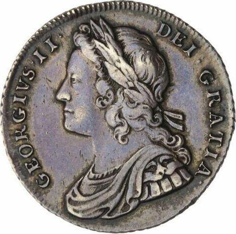 Obverse Shilling 1732 "Young Head" - Silver Coin Value - United Kingdom, George II