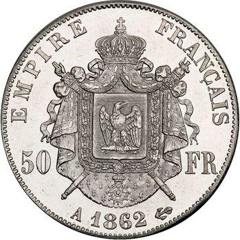 Revers 50 Franken 1862 A "Typ 1862-1868" Platin - Platinummünze Wert - Frankreich, Napoleon III