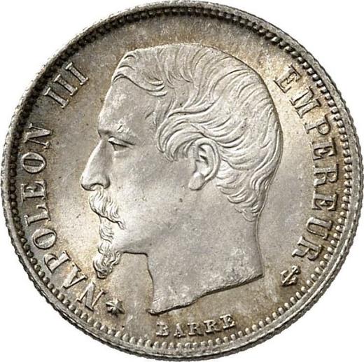 Аверс монеты - 50 сантимов 1859 года BB "Тип 1853-1863" - цена серебряной монеты - Франция, Наполеон III