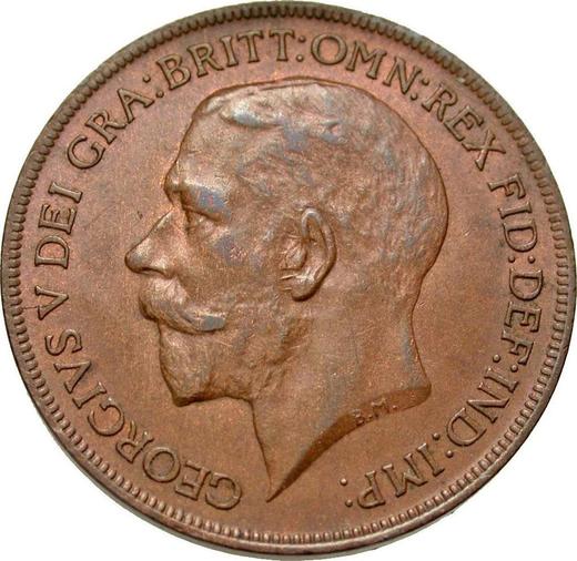 Anverso Penique 1921 "Tipo 1911-1936" - valor de la moneda  - Gran Bretaña, Jorge V
