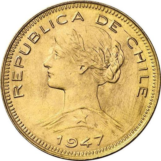 Obverse 100 Pesos 1947 So - Gold Coin Value - Chile, Republic